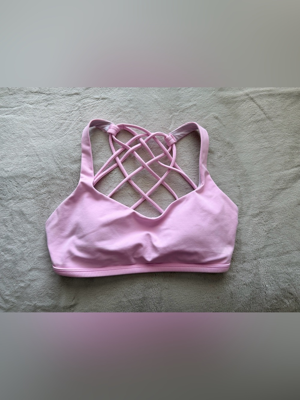 lululemon Pink Strappy Back Sports Bra